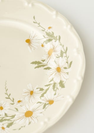 Daisy Porselen 6'lı Pasta Tabağı Krem (20 cm)
