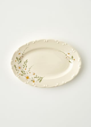 Daisy Porselen Sunum Tabağı Krem (25 cm)