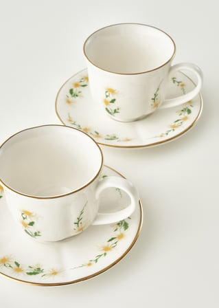 Daisy 2'li Çay Fincanı Seti Krem (200 cc)