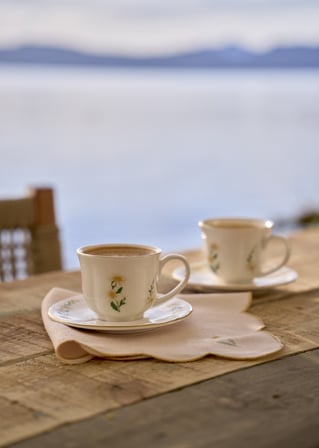 Daisy 2'li Çay Fincanı Seti Krem (200 cc)