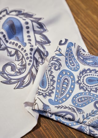 Paisley Pamuklu 2'li Kurulama Bezi Mavi (40x50 cm)