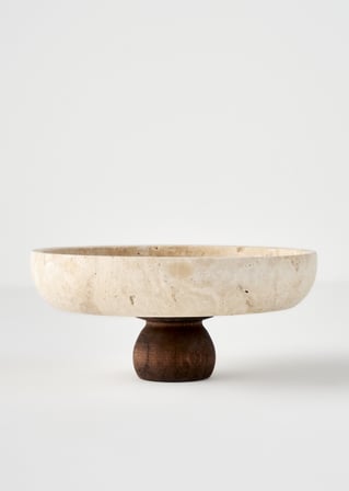 Ephesus Traverten 3'lü Sunum Seti Naturel (25 cm)