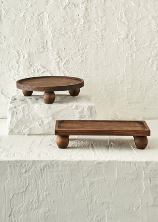 Wooden 2'li Ahşap Sunum Seti Naturel