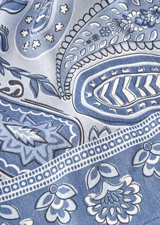 Paisley Baskılı Masa Örtüsü Mavi (150x250 cm)