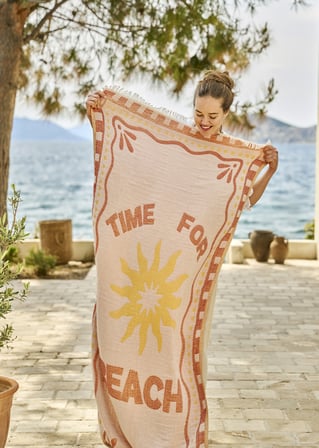 %100 Pamuk Time For Beach Peştamal Kiremit (90x160 cm)