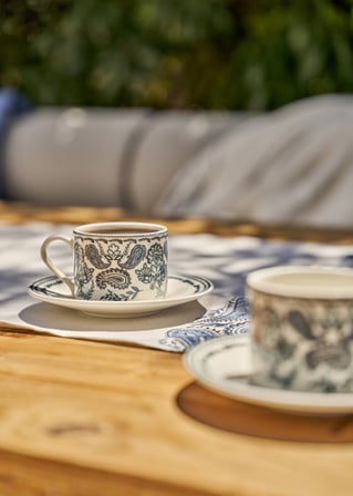 Paisley Porselen 2'li Çay Fincanı Mavi (180 cc)
