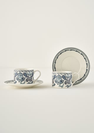 Paisley Porselen 2'li Çay Fincanı Mavi (180 cc)