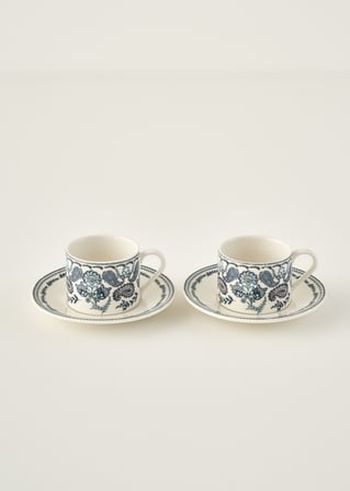 Paisley Porselen 2'li Çay Fincanı Mavi (180 cc)
