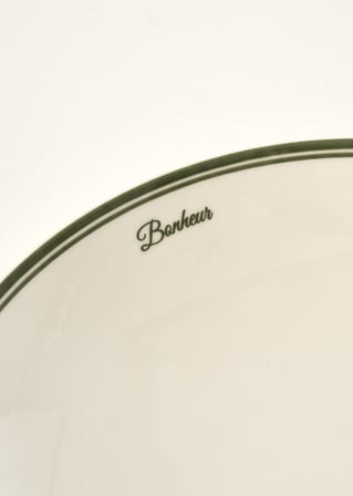 Bonheur Porselen Çukur Tabak Yeşil (20 cm)
