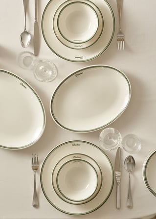 Bonheur Porselen Sunum Tabağı Yeşil (36 cm) Yeşil
