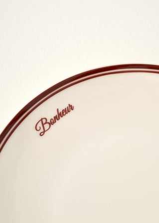 Bonheur Porselen Servis Tabağı Bordo (28 cm)