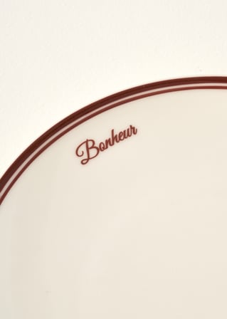Bonheur Porselen Pasta Tabağı Bordo (21 cm)