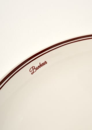 Bonheur Porselen Sunum Tabağı Bordo (33 cm)