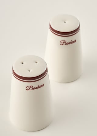 Bonheur Porselen Tuzluk-Biberlik Seti Bordo (8 cm)