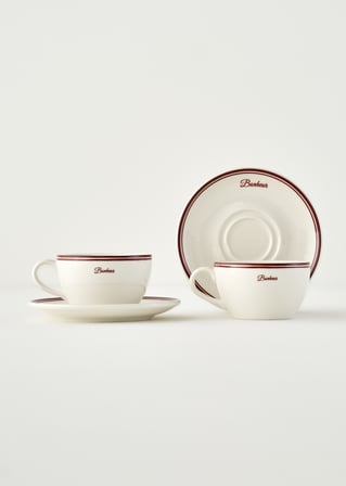 Bonheur 2'li Porselen Çay Fincanı Bordo (270 cc) Bordo