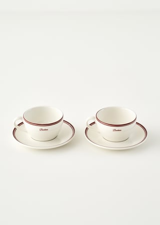 Bonheur 2'li Porselen Çay Fincanı Bordo (270 cc) Bordo
