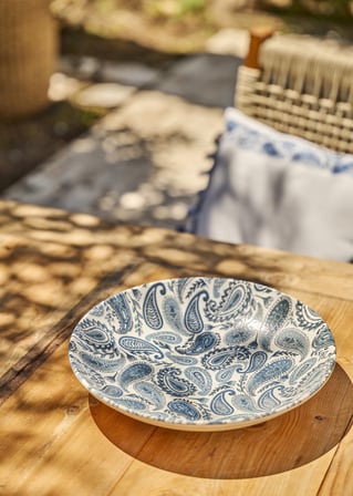 Paisley Porselen Salata Kasesi Mavi (30 cm)