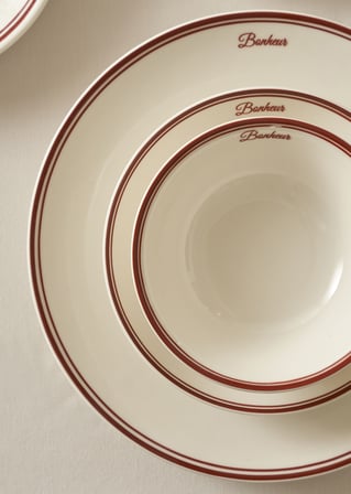 Bonheur Porselen 12 Parça 4 Kişilik Yemek Takımı Bordo