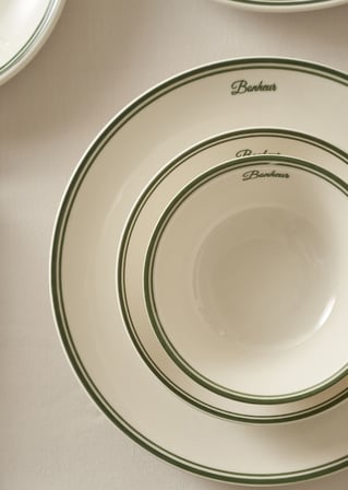Bonheur Porselen 18 Parça 6 Kişilik Yemek Takımı Yeşil