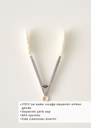 Olivia 2'li Silikon Mutfak Gereçleri Seti Krem