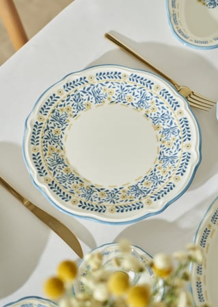 Liana Stoneware 52 Parça 12 Kişilik Kahvaltı Takımı Mavi
