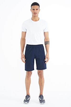 İndigo Fermuar Cepli Bağcıklı Standart Kalıp Erkek Şort - 81239 | XL