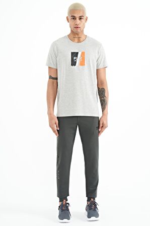 Haki Yazı Nakışlı Standart Kalıp Jogger Erkek Eşofman Alt - 84909 | M