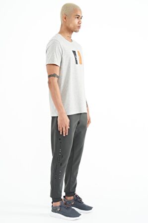 Haki Yazı Nakışlı Standart Kalıp Jogger Erkek Eşofman Alt - 84909 | M