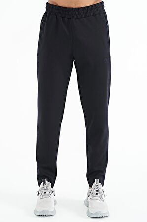 Lacivert Bağcıklı Fermuar Cepli Jogger Erkek Eşofman Alt - 84952 | M
