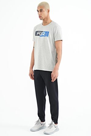 Lacivert Bağcıklı Fermuar Cepli Jogger Erkek Eşofman Alt - 84952 | XXL