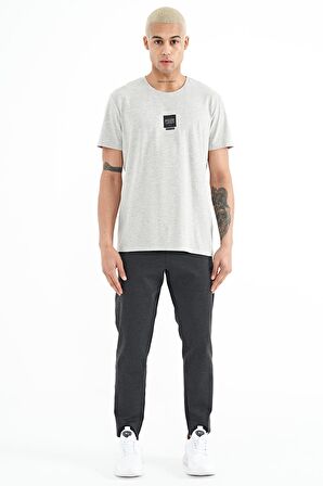 Antrasit Melanj Bağcıklı Fermuar Cepli Jogger Erkek Eşofman Alt - 84952 | XL