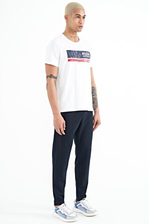 Lacivert Bağcıklı Logo Nakışlı Erkek Eşofman Alt - 84951 | L