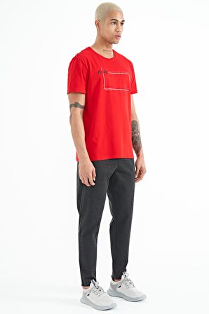 Antrasit Melanj Bağcıklı Logo Nakışlı Erkek Eşofman Alt - 84951 | S