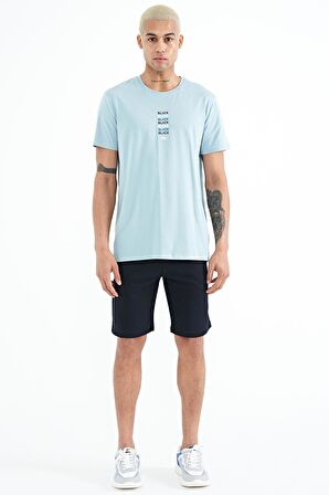 Lacivert Yan Baskılı Bağcıklı Standart Kalıp Erkek Şort - 81245 | M