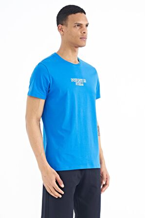 Saks Yazı Baskılı O Yaka Standart Kalıp Erkek T-Shirt - 88203 | M