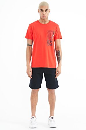 Fiesta Minimal Yazı Baskılı O Yaka Standart Kalıp Erkek T-Shirt - 88208 | XXL