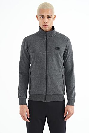 A.melanj - Siyah Dik Yaka Fermuarlı Gizli Cepli Jogger Erkek Eşofman Takım - 85178 | S