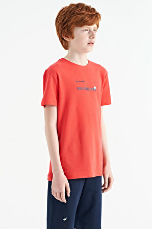 Coral Baskı Detaylı O Yaka Standart Kalıp Erkek  Çocuk T-Shirt - 11117 | 12-13 Yaş