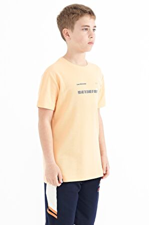 Kavun Içi Baskı Detaylı O Yaka Standart Kalıp Erkek T-Shirt - 11117 | 11-12