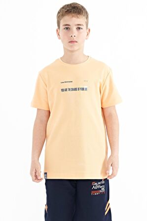 Kavun Içi Baskı Detaylı O Yaka Standart Kalıp Erkek T-Shirt - 11117 | 13-14