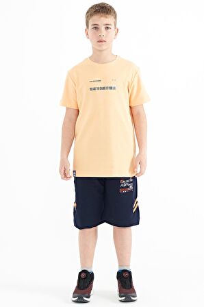 Kavun Içi Baskı Detaylı O Yaka Standart Kalıp Erkek T-Shirt - 11117 | 13-14