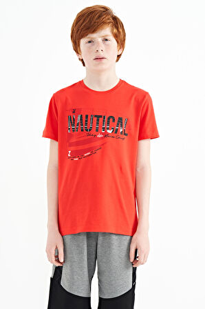 Fiesta Yazı Baskılı O Yaka Standart Kalıp Erkek  Çocuk T-Shirt - 11100 | 12-13 Yaş