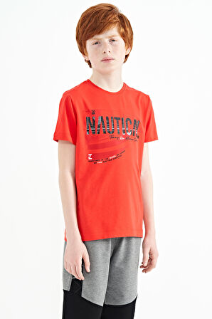 Fiesta Yazı Baskılı O Yaka Standart Kalıp Erkek  Çocuk T-Shirt - 11100 | 12-13 Yaş