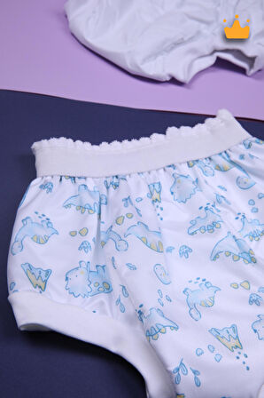 Babyhola 20-25kg Yıkanabilir Yüksek Emici Lüks Alıştırma Külodu 2'li Mavi Dinozor Desen 1530