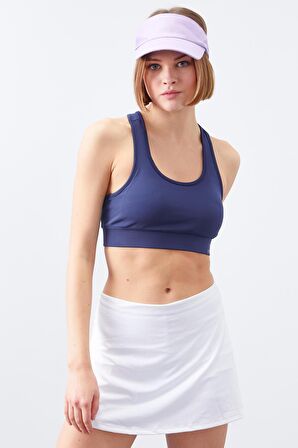 Tommy Life İndigo Sırt Detaylı Dar Kalıp U Yaka Kadın Spor Büstiyer - 97120 | S