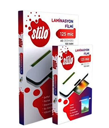 Stilo Laminasyon Film A4 125Mic 100Lü PVC Kaplama Kağıdı