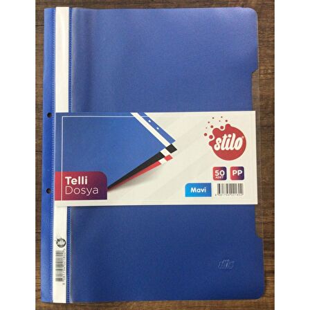 STİLO TELLİ DOSYA MAVİ 50Lİ