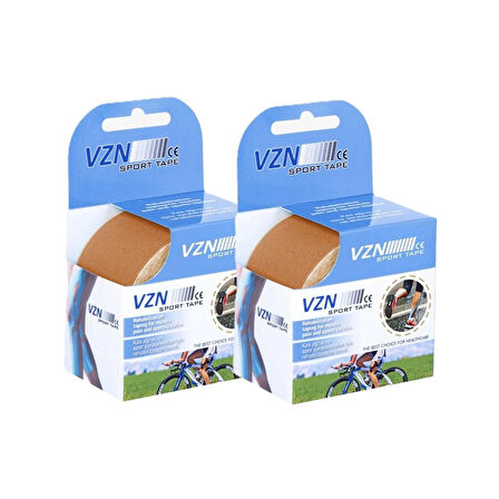 VZN | Spor Terapi – Kinezyo Bandı | 5m x 5cm | Suya Dayanıklı, Esnek Kas Desteği | Ten Rengi (2 Kutu Gönderilir)
