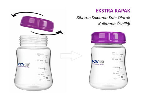 VZN Manuel Göğüs Süt Pompası – Sessiz & Ergonomik Tasarım | Kolay Temizlenebilir | BPA İçermez | Anne Sütü Saklama Şişesi Dahil