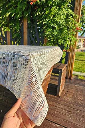 Hasır Lüx Pvc Kaplamalı Silinebilir Şeffaf Masa Örtüsü PVC Su Geçirmez Lüks Muşamba Sofra Bezi